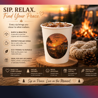 Find Your Peace Rustic Sunset Camper Mug | Cozy Na Paper Cups