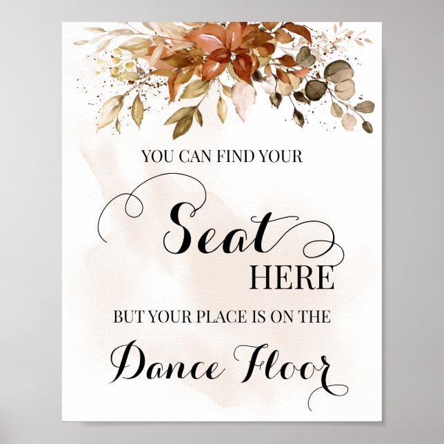 Find your Seat Autumn Fall Wedding Sign (Front)