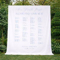 Find Your Seat Fabric Blue Wedding Seating Chart