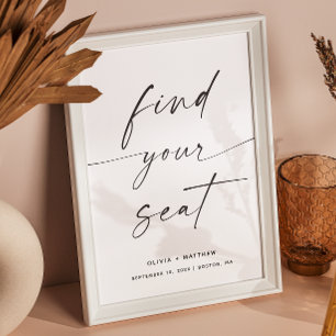Find Your Seat Sign Minimalist Wedding Seating