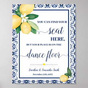 Find Your Seat Wedding Reception Mediterranean Poster