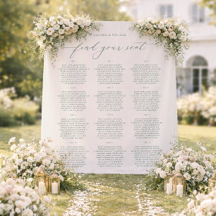 Find Your Seat Wedding Seating Chart Banner Tapestry