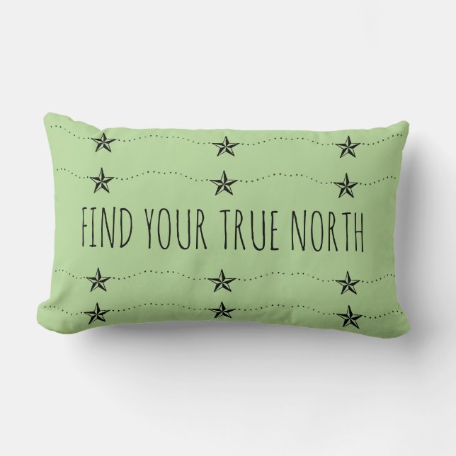 Find Your True North Inspirational Lumbar Pillow (Front)
