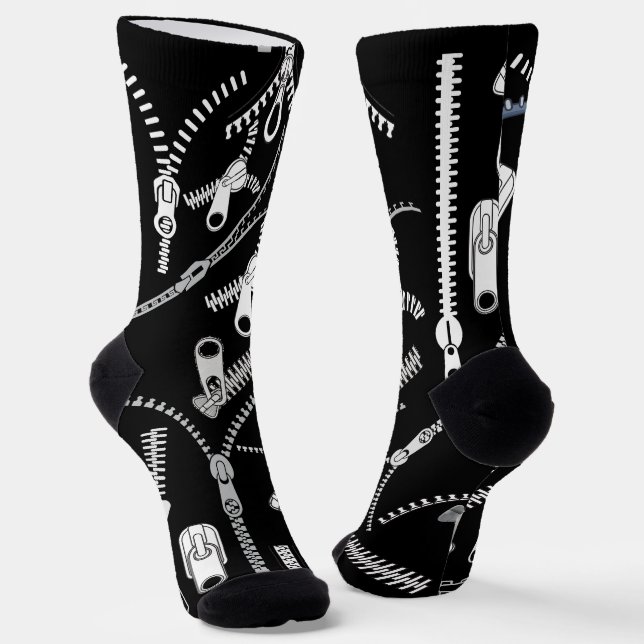 Find your zippers.bx4 Black BG Socks (Angled)