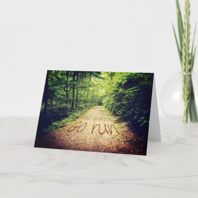 Find Yourself Go Run Inspirational Runners Quote Card (Front)