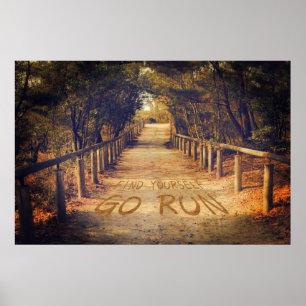 Find Yourself Go Run Park Joggers Motivational Poster