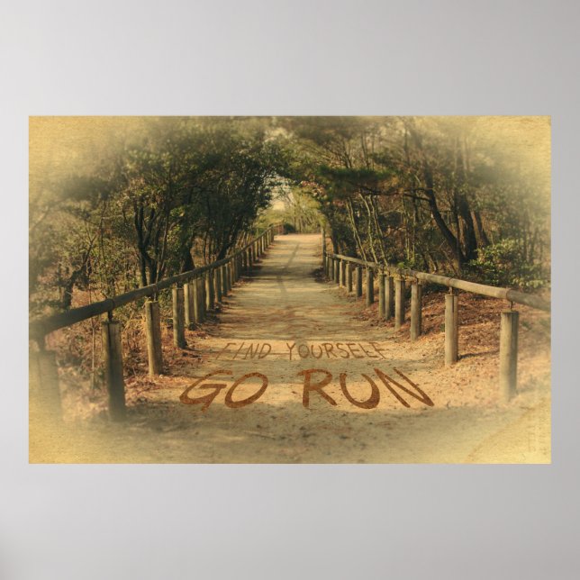 Find Yourself Go Run Park Joggers Motivational Poster (Front)
