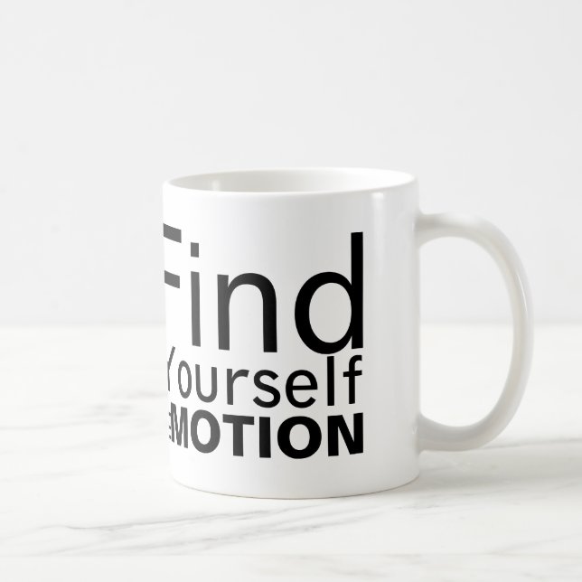 Find Yourself In Motion Mug | Black on White (Right)