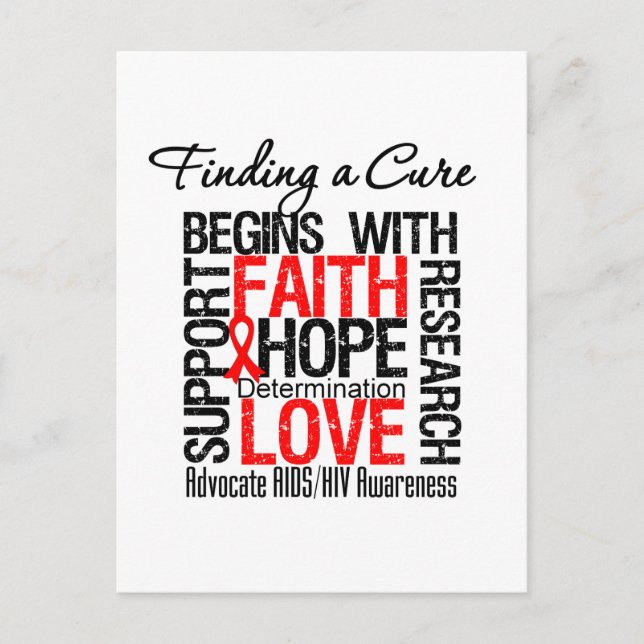 Finding a Cure For AIDS HIV Postcard (Front)