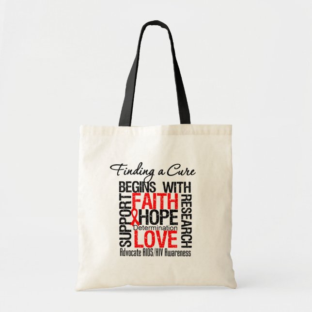 Finding a Cure For AIDS HIV Tote Bag (Front)