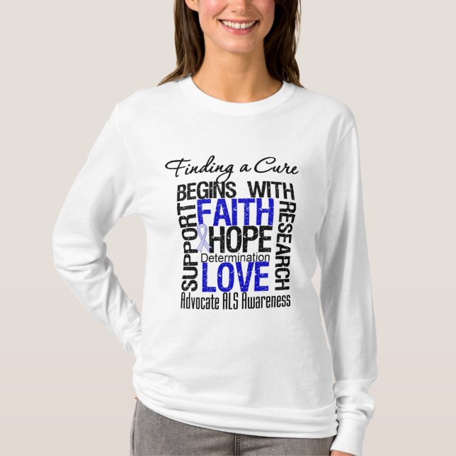 Finding a Cure For ALS Awareness v2 T-Shirt (Front)