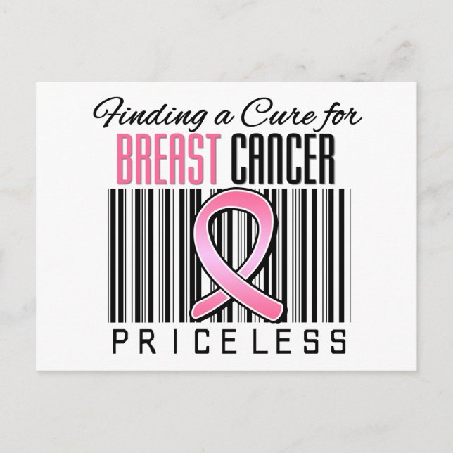 Finding a Cure For Breast Cancer PRICELESS Postcard (Front)