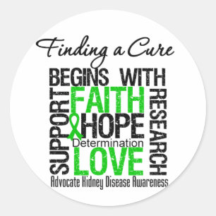 Finding a Cure For Kidney Disease (Green) Classic Round Sticker