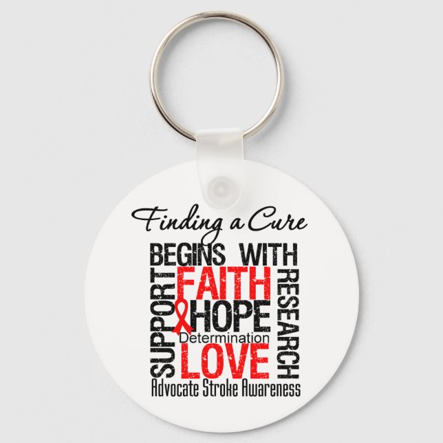 Finding a Cure For Strokes Keychain (Front)