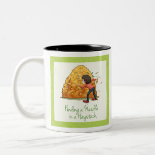 Finding a needle in a haystack Two-Tone coffee mug