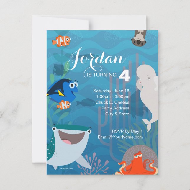Finding Dory Birthday Invitation (Front)