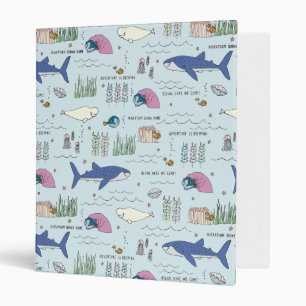 Finding Dory Blue Cartoon Pattern Binder