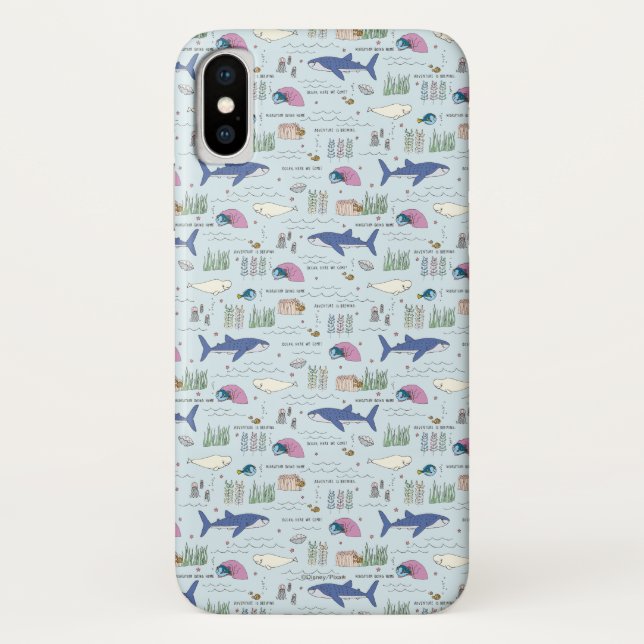 Finding Dory Blue Cartoon Pattern Case-Mate iPhone Case (Back)