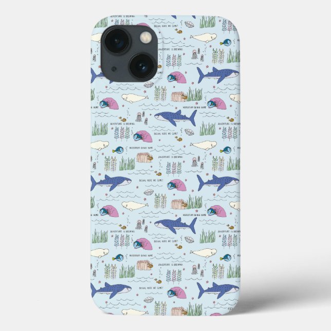 Finding Dory Blue Cartoon Pattern Case-Mate iPhone Case (Back)