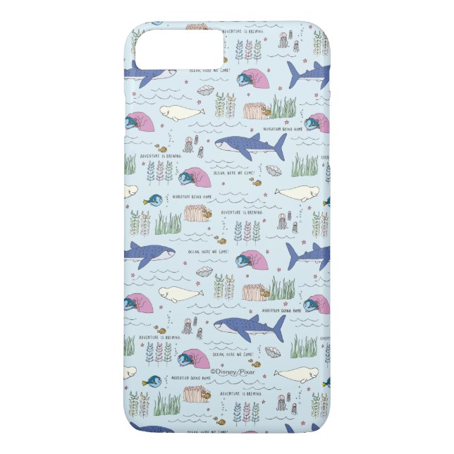 Finding Dory Blue Cartoon Pattern Case-Mate iPhone Case (Back)