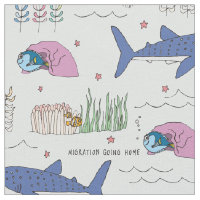 Finding Dory Blue Cartoon Pattern