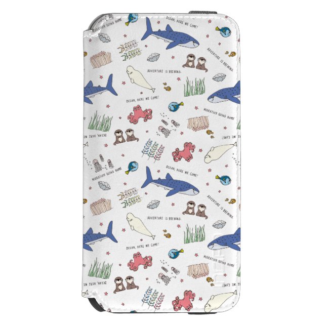 Finding Dory Cartoon White Pattern Incipio iPhone Wallet Case (Folio Front)