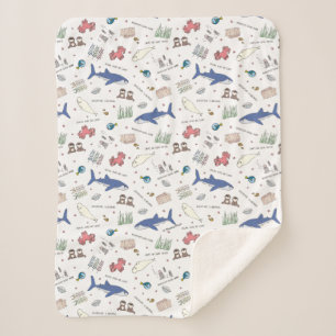 Finding Dory Cartoon White Pattern Sherpa Blanket