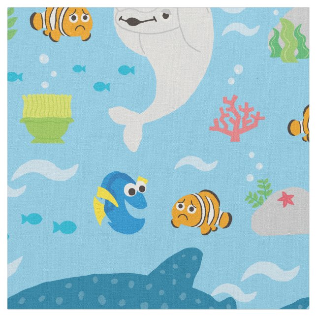 Finding Dory Colorful Pattern Fabric (Close Up)