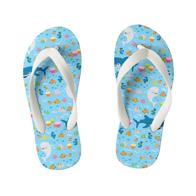 Finding Dory Colourful Pattern Kid's Flip Flops (Footbed)