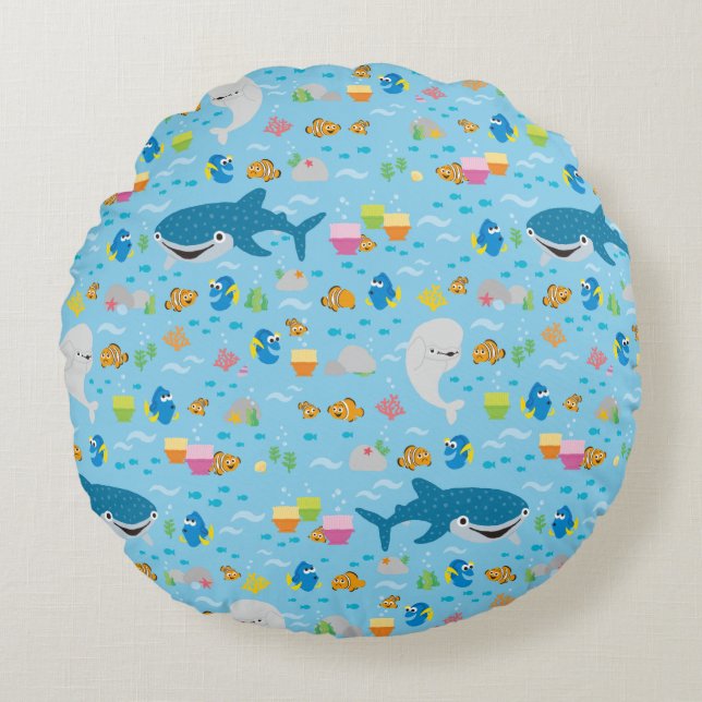 Finding Dory Colourful Pattern Round Pillow (Front)