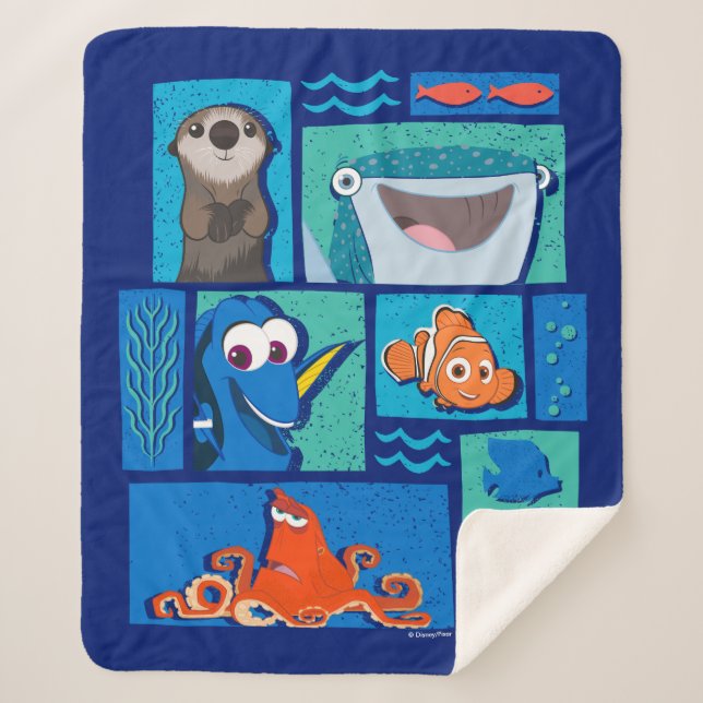 Finding Dory | Group of Characters Sherpa Blanket (Front)