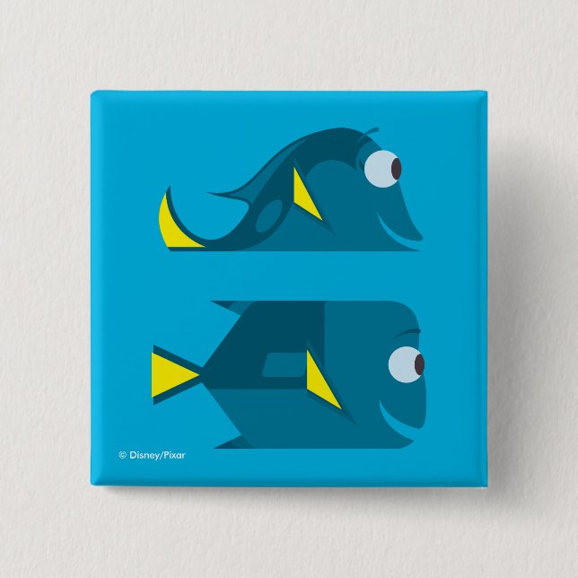 Finding Dory | Jenny and Charlie 2 Inch Square Button (Front)