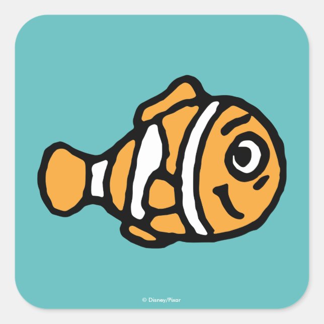 Finding Dory | Marlin Cartoon Square Sticker (Front)