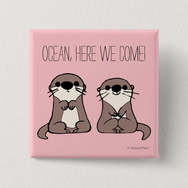 Finding Dory | Otter Cartoon 2 Inch Square Button (Front)