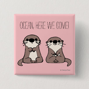 Finding Dory   Otter Cartoon 2 Inch Square Button