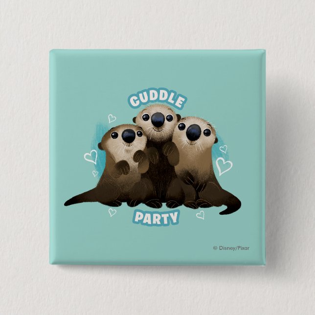 Finding Dory Otters | Cuddle Party 2 Inch Square Button (Front)
