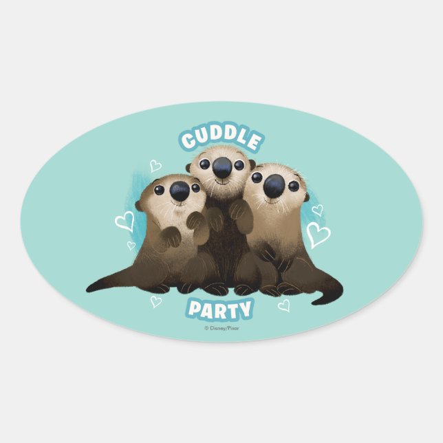 Finding Dory Otters | Cuddle Party Oval Sticker (Front)