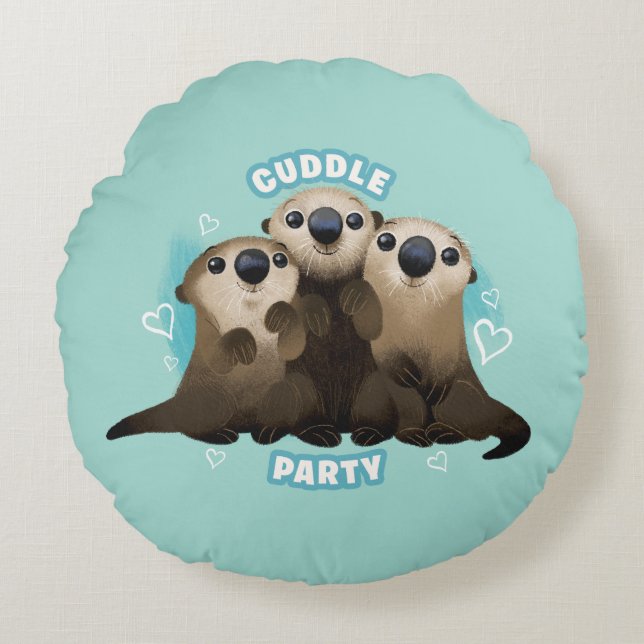 Finding Dory Otters | Cuddle Party Round Pillow (Front)