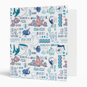 Finding Dory Pastel Pattern Binder