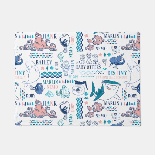 Finding Dory Pastel Pattern Doormat (Front)