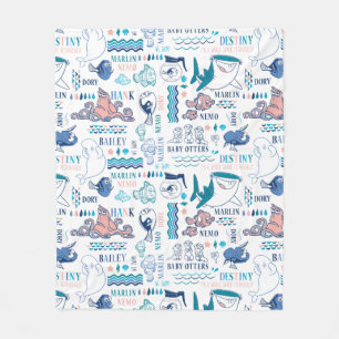 Finding Dory Pastel Pattern Fleece Blanket