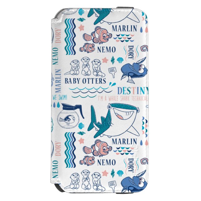 Finding Dory Pastel Pattern Incipio iPhone Wallet Case (Folio Front)