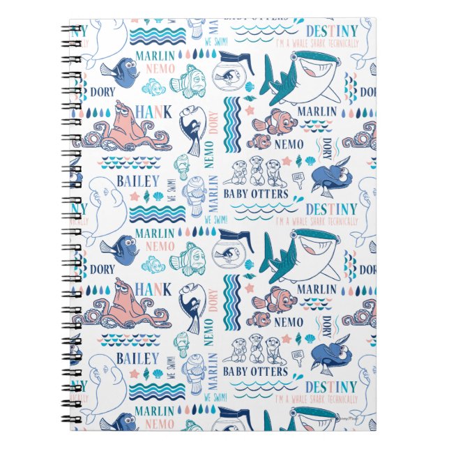 Finding Dory Pastel Pattern Notebook (Front)