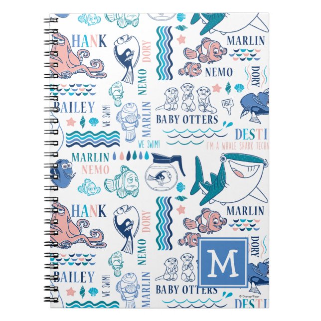 Finding Dory Pastel Pattern Notebook (Front)