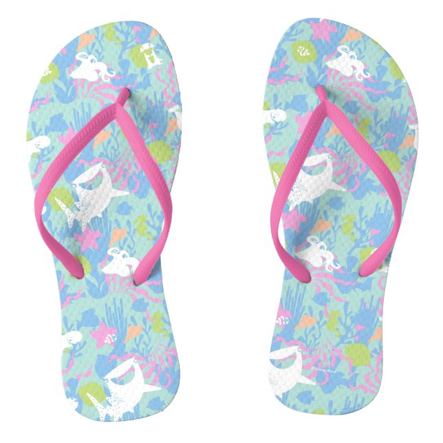 Finding Dory Pastel Sea Pattern Flip Flops (Footbed)