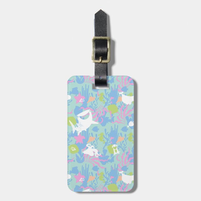Finding Dory Pastel Sea Pattern Luggage Tag (Front Vertical)