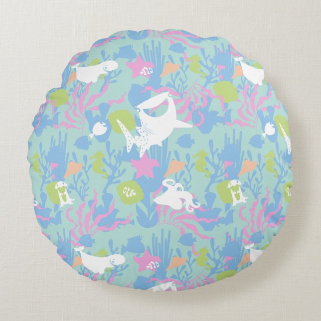 Finding Dory Pastel Sea Pattern Round Pillow (Front)
