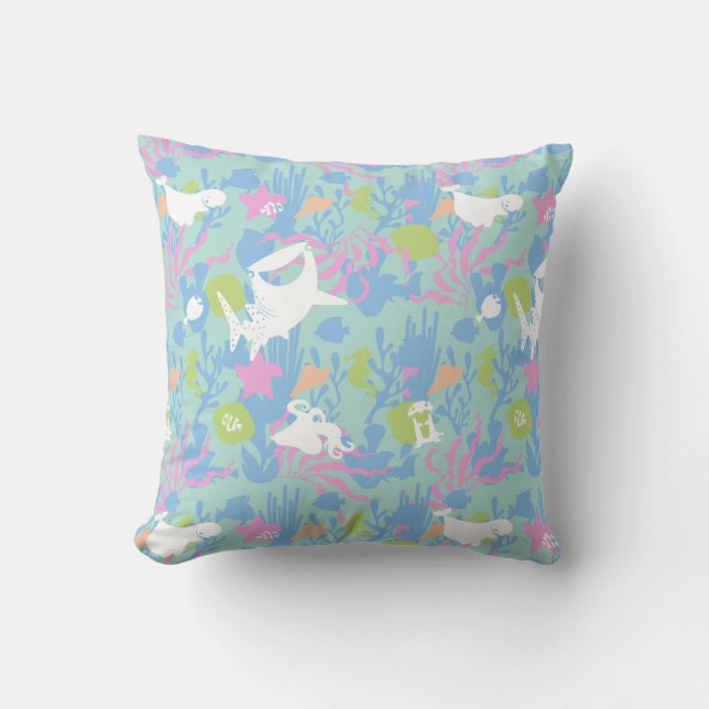 Finding Dory Pastel Sea Pattern Throw Pillow (Front)