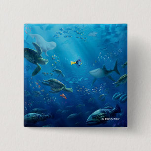 Finding Dory   Poster Art 2 Inch Square Button