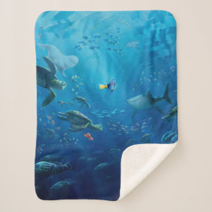 Finding Dory   Poster Art Sherpa Blanket